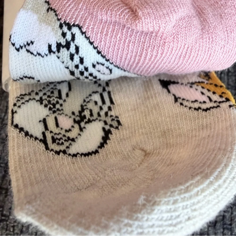 Disney x H & M snowwhite bunny deer print Pink Socks 5-Pack size 8-9.5